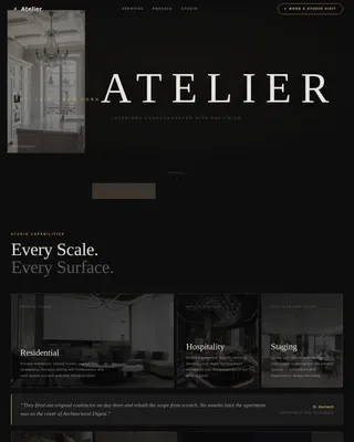 Interior Design Studio Booking Website Template