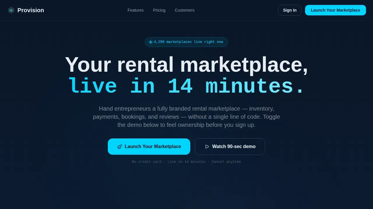 Seamless Equipment Rental Landing Page Template