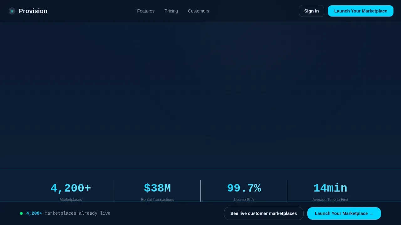 Seamless Equipment Rental Landing Page Template