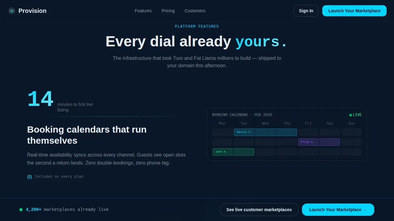Seamless Equipment Rental Landing Page Template