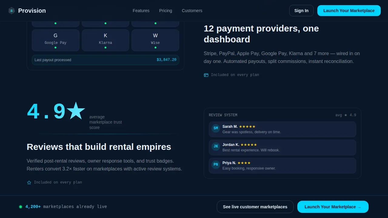 Seamless Equipment Rental Landing Page Template