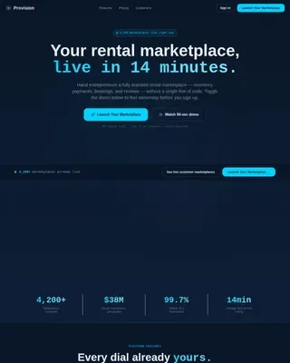 Seamless Equipment Rental Landing Page Template