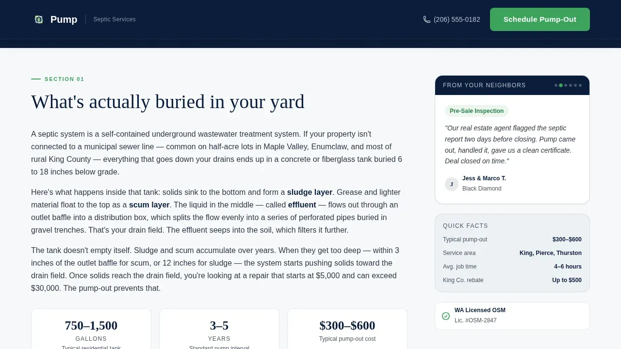 Reliable Septic Service | Free Website Template | Rocket