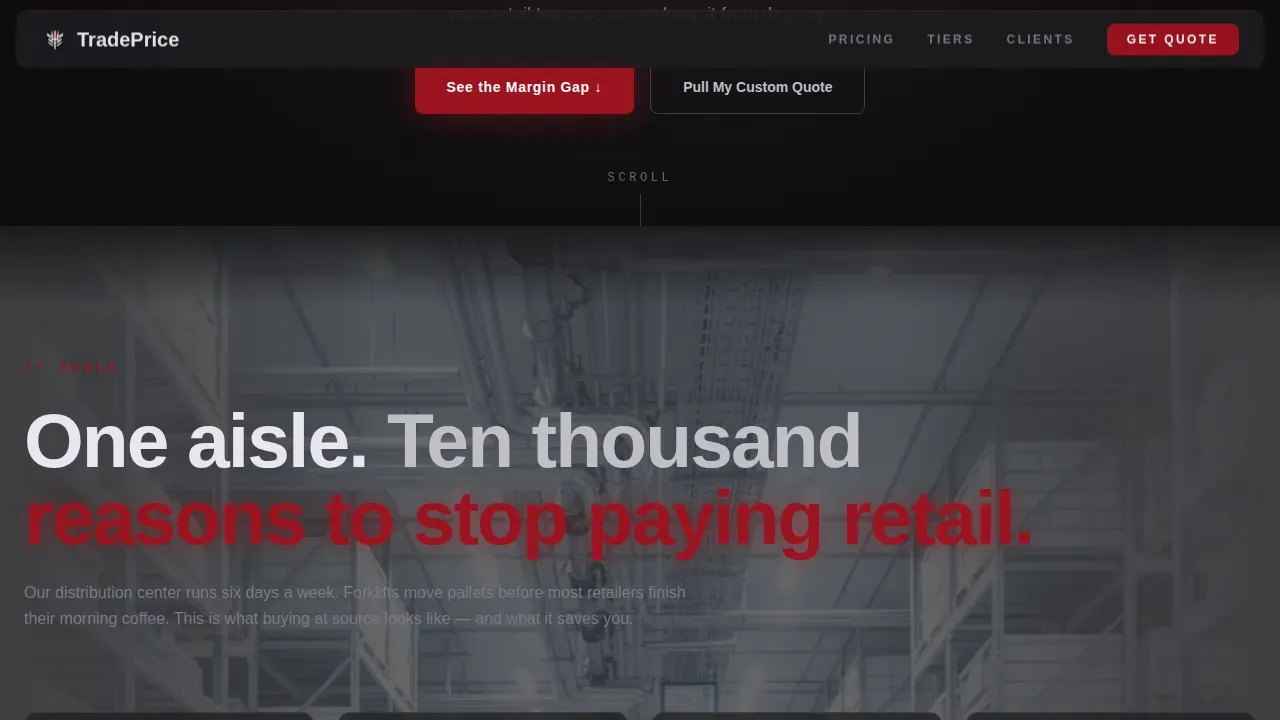 Transparent Industrial Supplier Landing Page Template