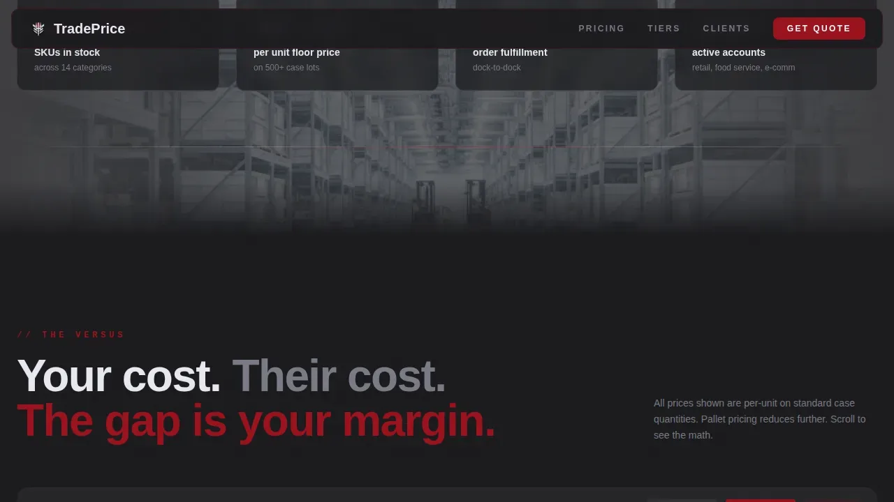 Transparent Industrial Supplier Landing Page Template