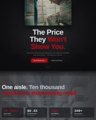 Transparent Industrial Supplier Landing Page Template