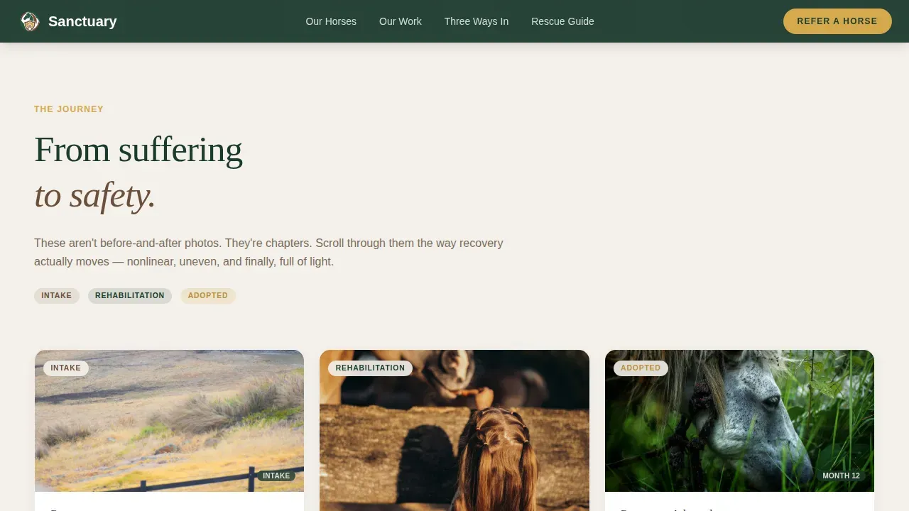 Compassionate Equine Care Landing Page Template