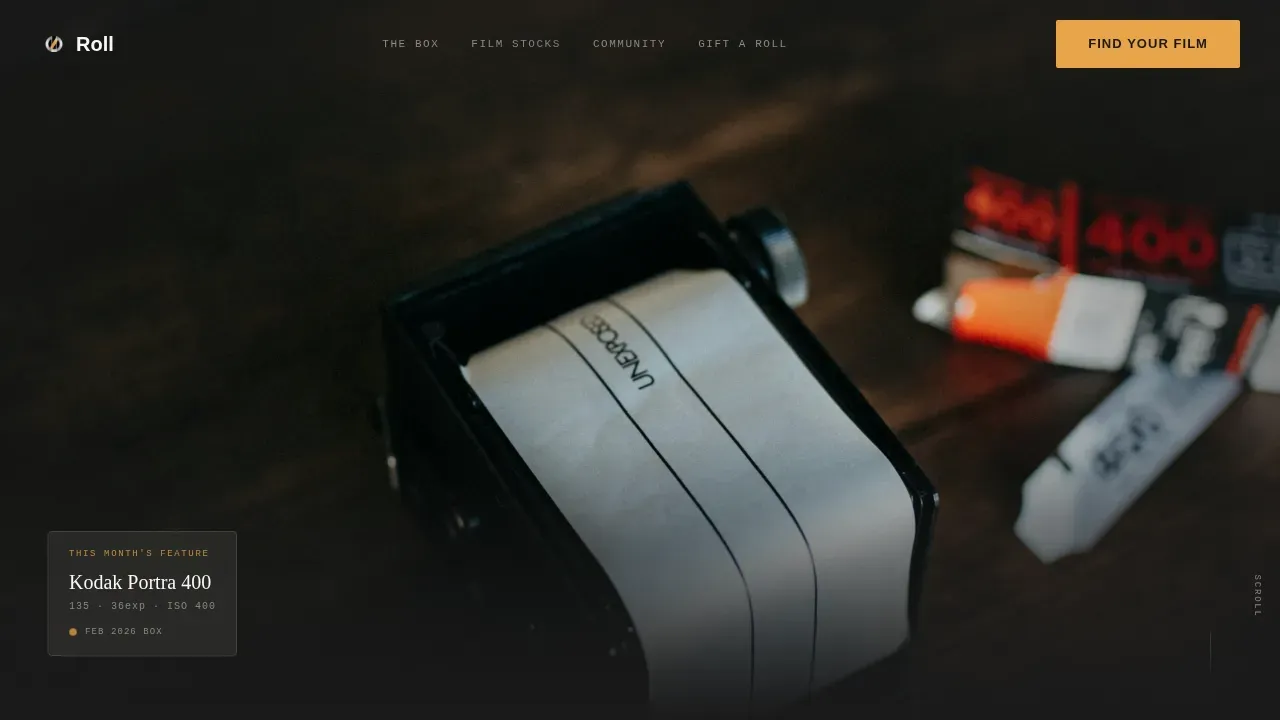 Curated Film Experience Landing Page Template