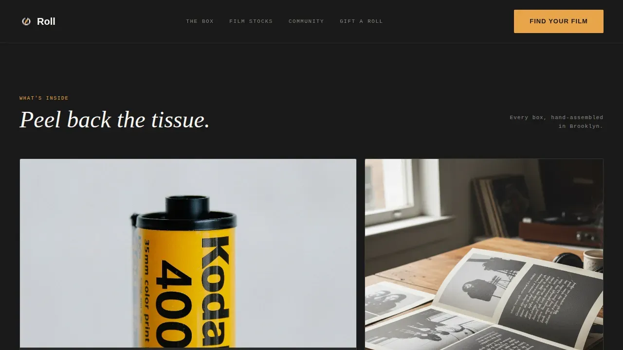 Curated Film Experience Landing Page Template