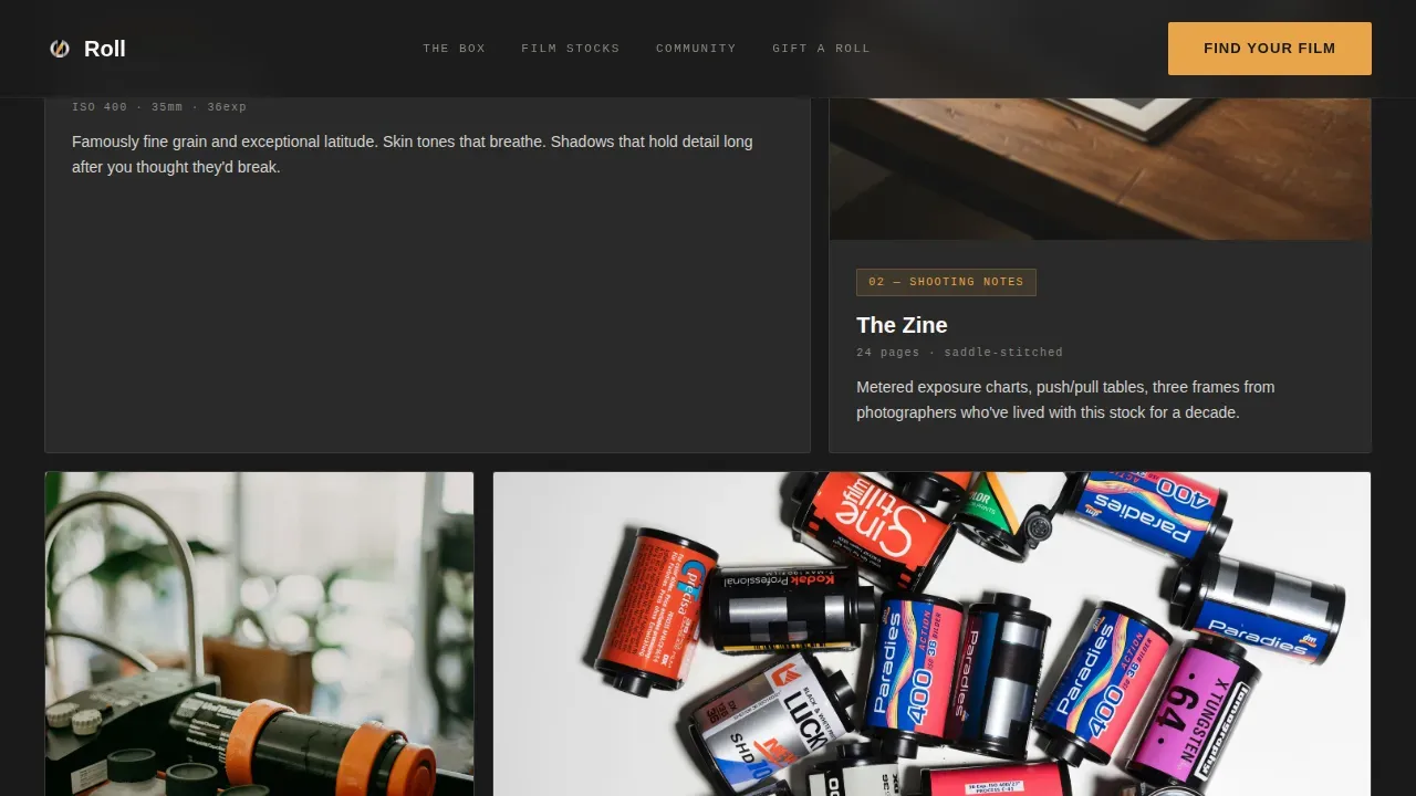Curated Film Experience Landing Page Template