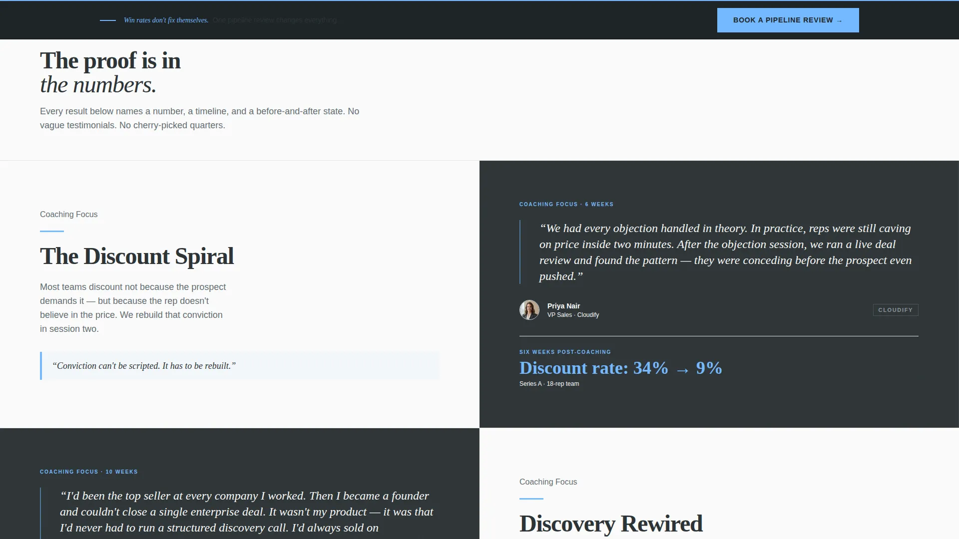 Sales Coaching Landing Page Template | Editorial Design