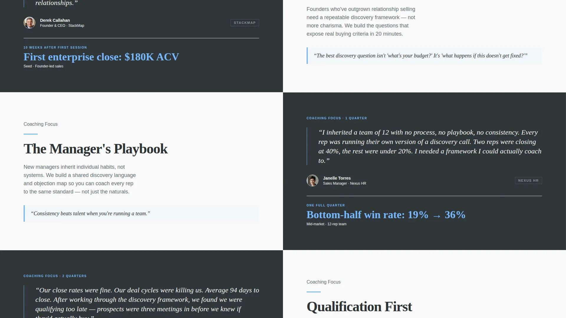 Sales Coaching Landing Page Template | Editorial Design
