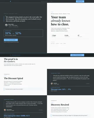 Sales Coaching Landing Page Template | Editorial Design