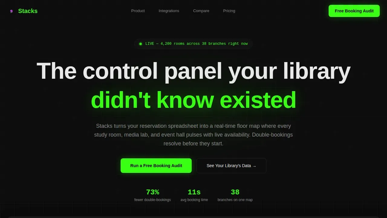Library Booking System Landing Page Template