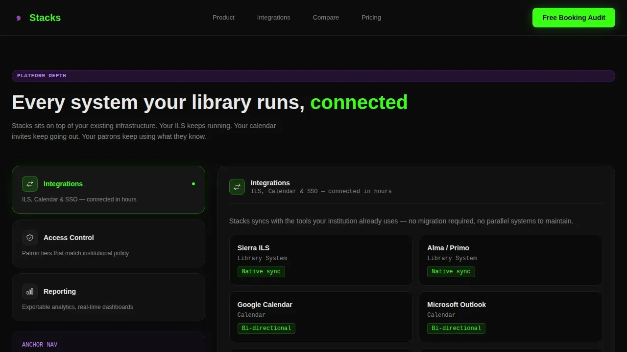 Library Booking System Landing Page Template