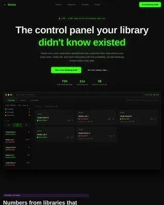 Library Booking System Landing Page Template