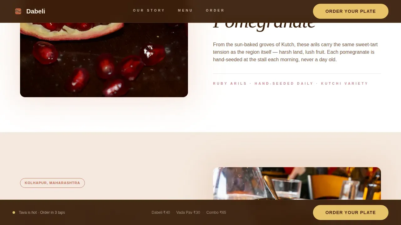 Indian Street Food Landing Page Template | Haute Craft