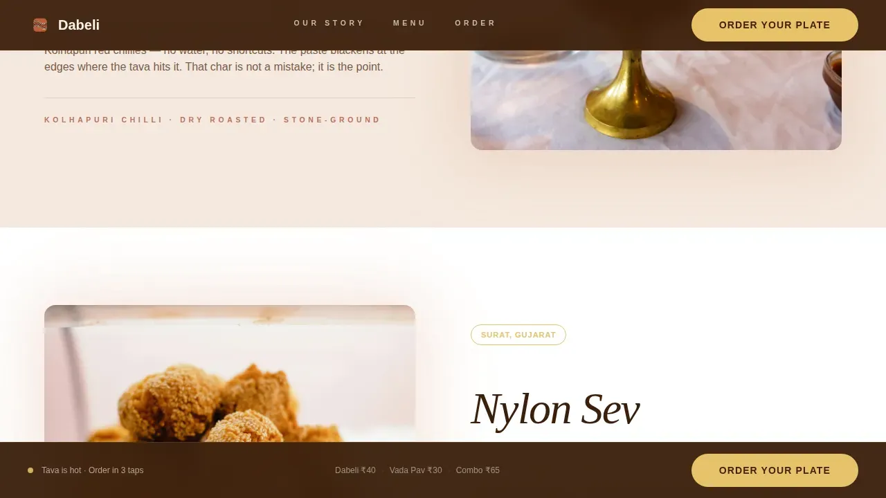 Indian Street Food Landing Page Template | Haute Craft