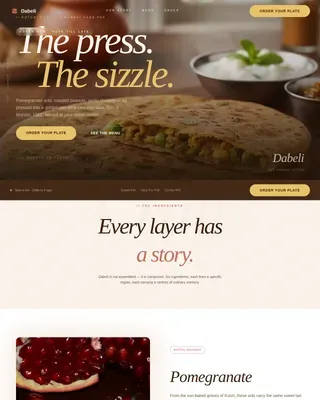 Indian Street Food Landing Page Template | Haute Craft