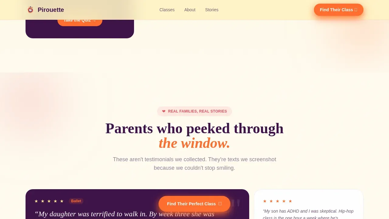 Kids Dance Academy Landing Page Template