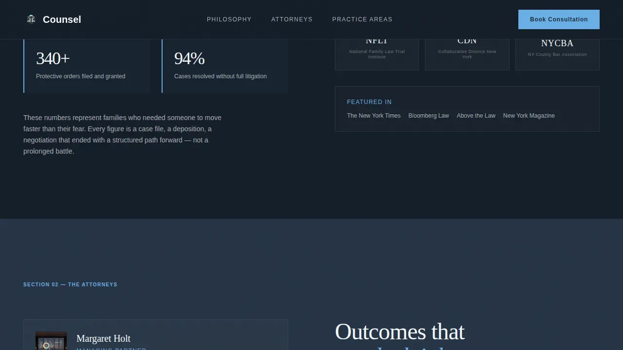 Law Firm & Attorney Booking Website Template