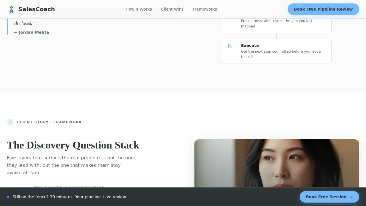 Mastery Sales Coaching Landing Page Template