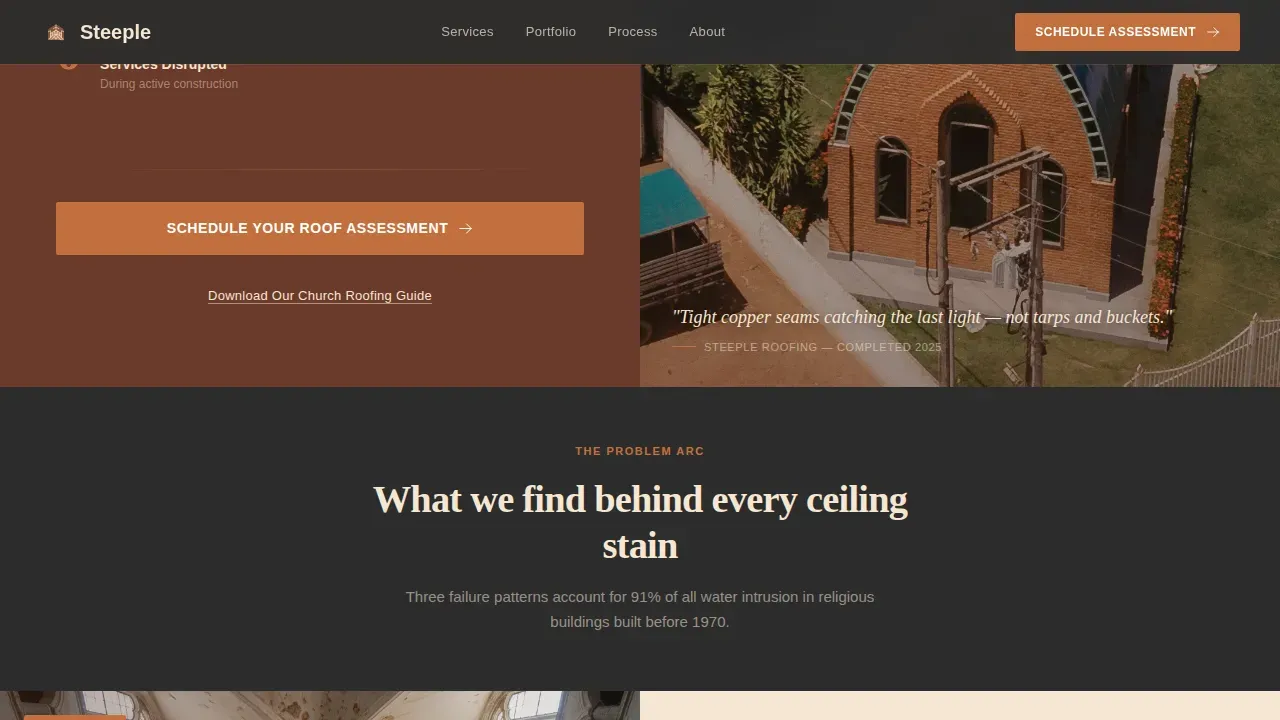 Reliable Steeple Repair Landing Page Template