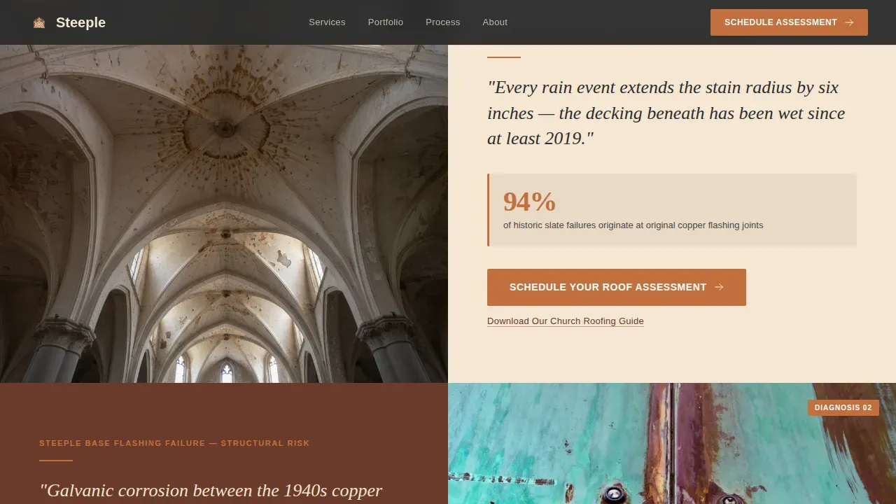 Reliable Steeple Repair Landing Page Template