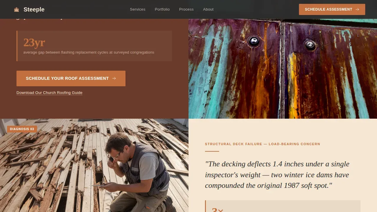 Reliable Steeple Repair Landing Page Template