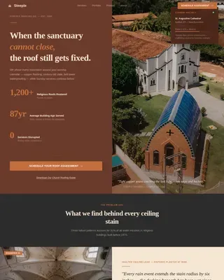 Reliable Steeple Repair Landing Page Template