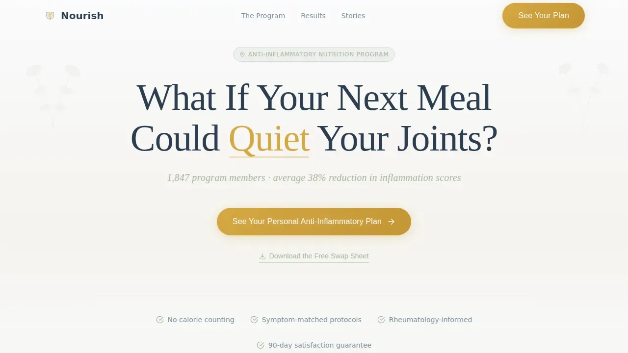 Healing Arthritis Nutrition Landing Page Template