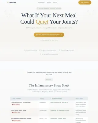 Healing Arthritis Nutrition Landing Page Template