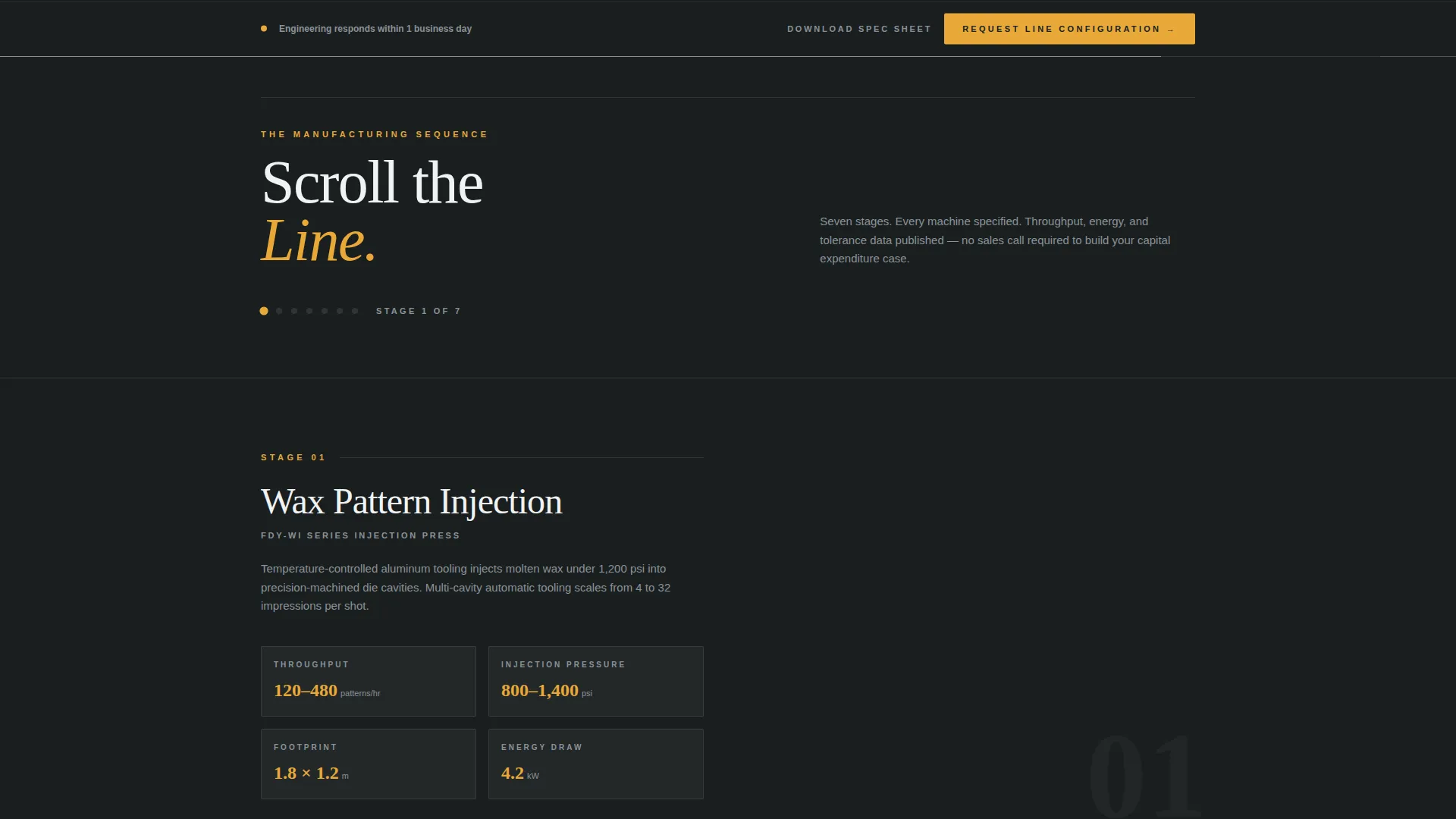 Investment Casting Equipment Landing Page Template