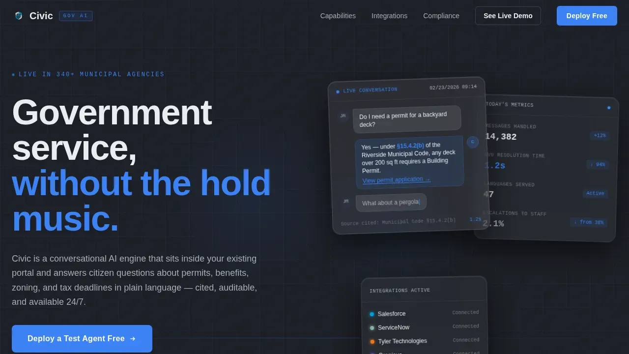 Government Chatbot Landing Page Template