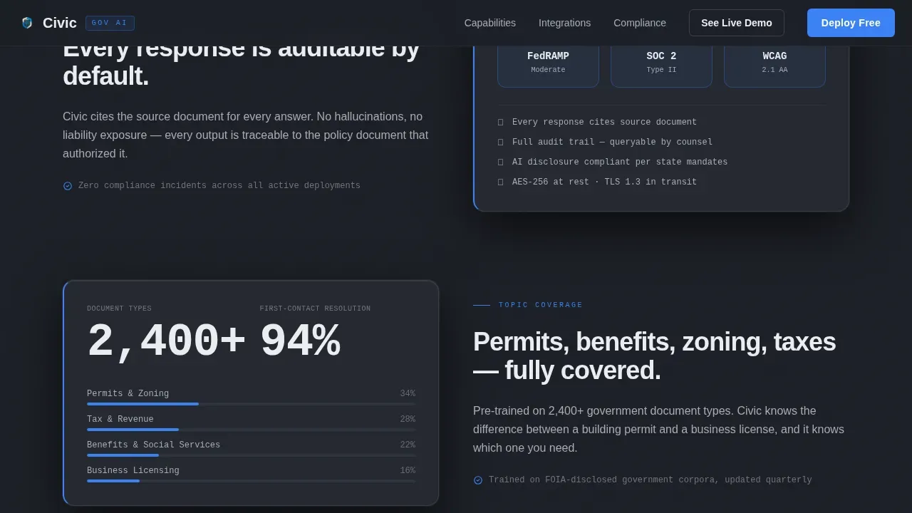 Government Chatbot Landing Page Template