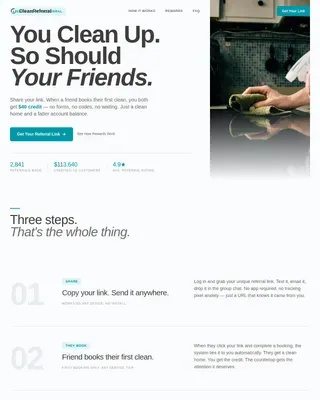 Cleaning Rewards Landing Page Template