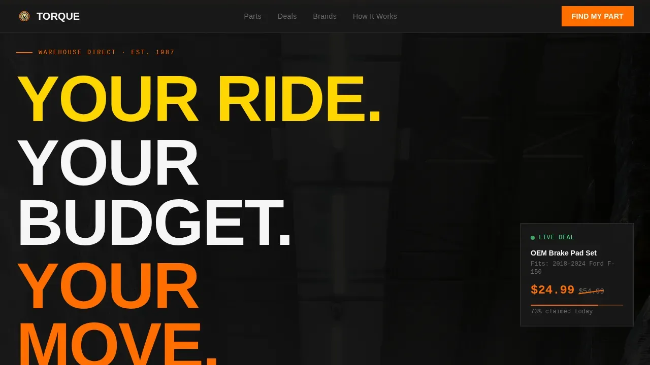 Smart Auto Parts Landing Page Template