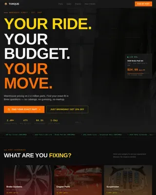 Smart Auto Parts Landing Page Template