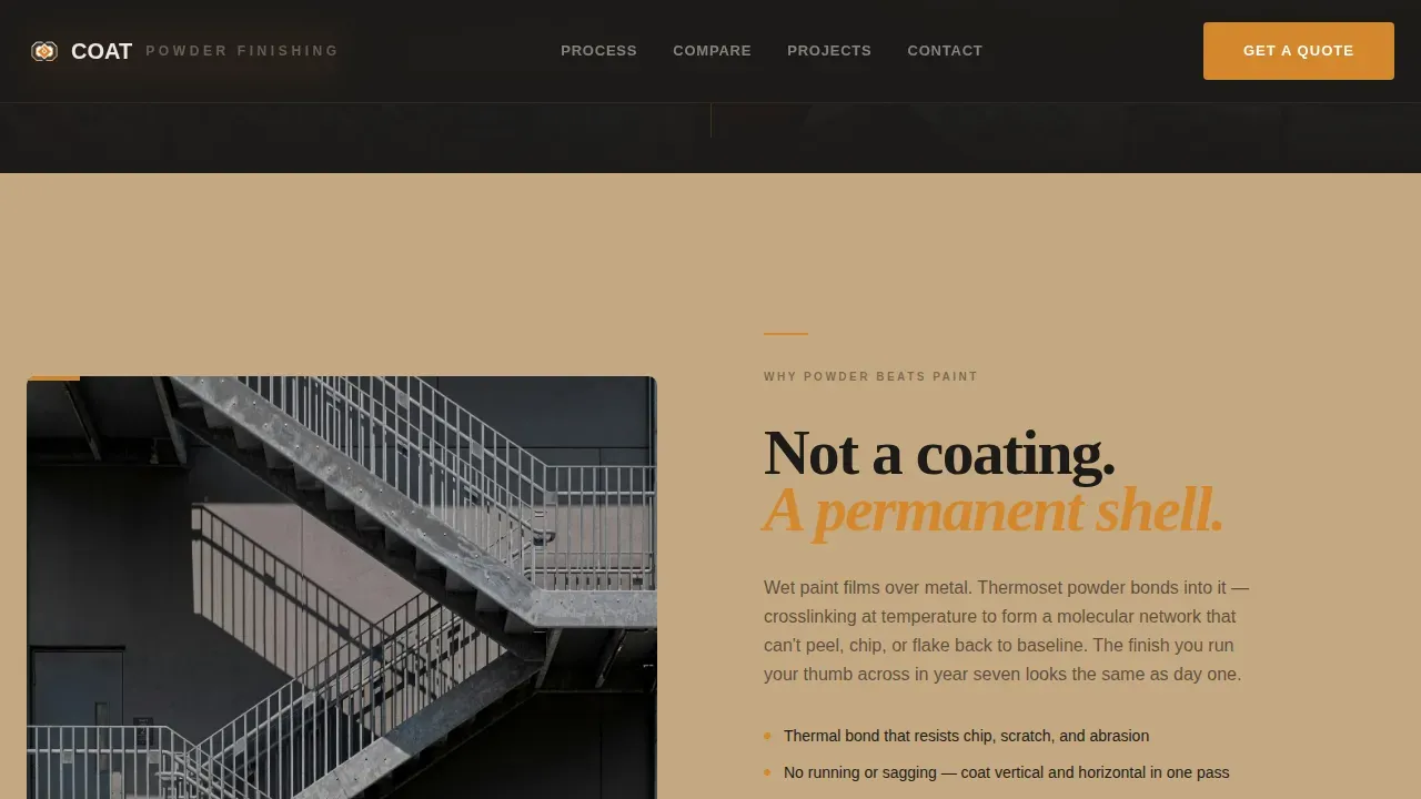 Premium Powder Coating Landing Page Template