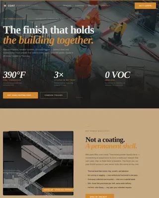 Premium Powder Coating Landing Page Template