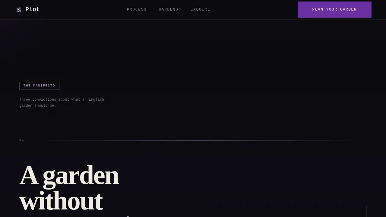 Bold Brutalist English Garden Planner Landing Page Template