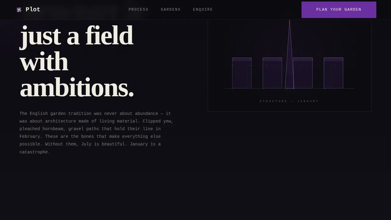 Bold Brutalist English Garden Planner Landing Page Template