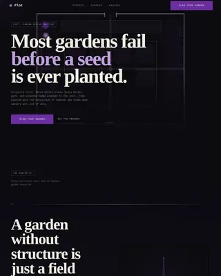 Bold Brutalist English Garden Planner Landing Page Template