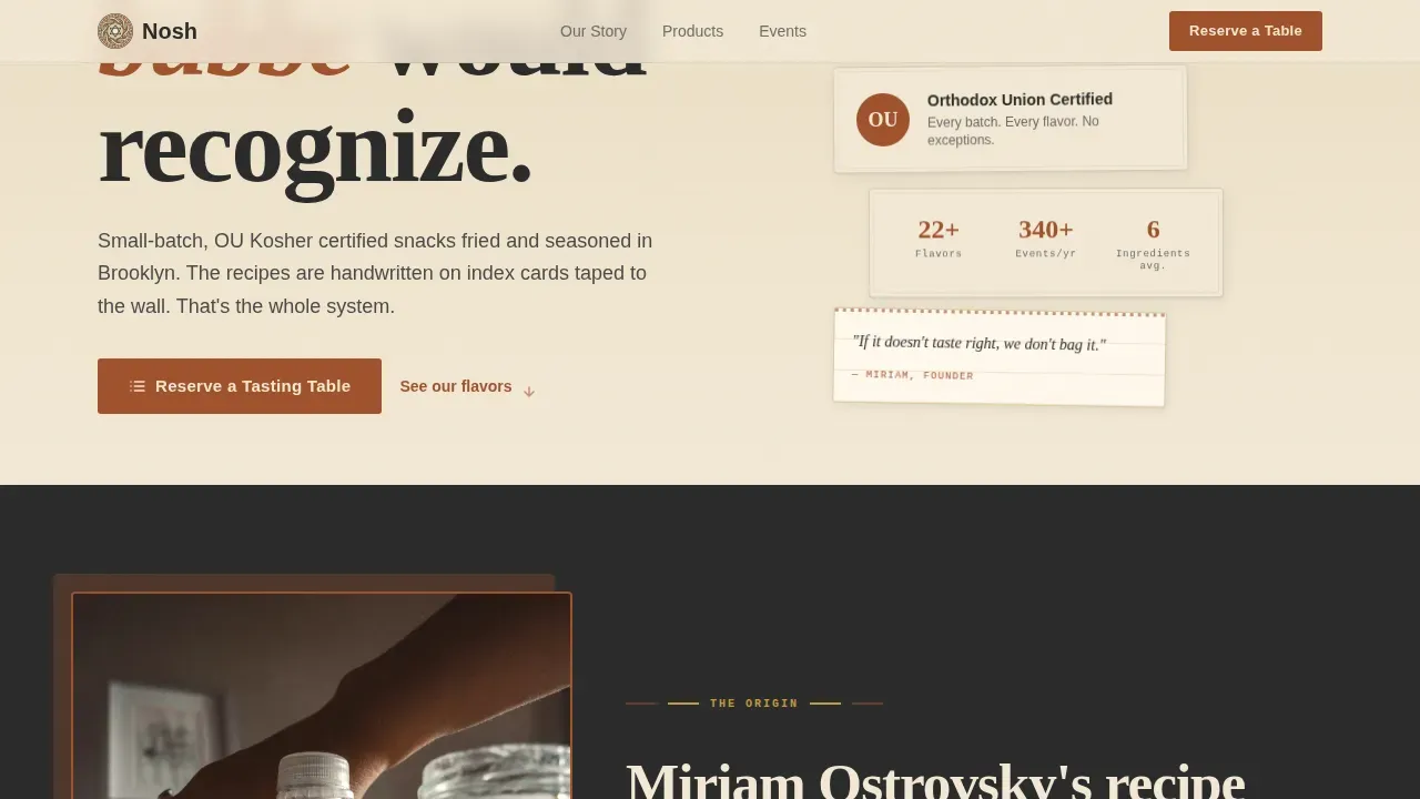 Kosher Food & Dining Appointment Booking Website Template