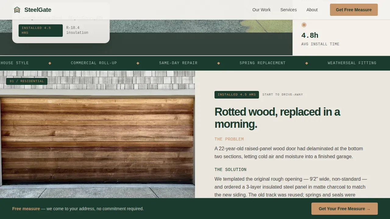 Custom Garage Door Landing Page Template