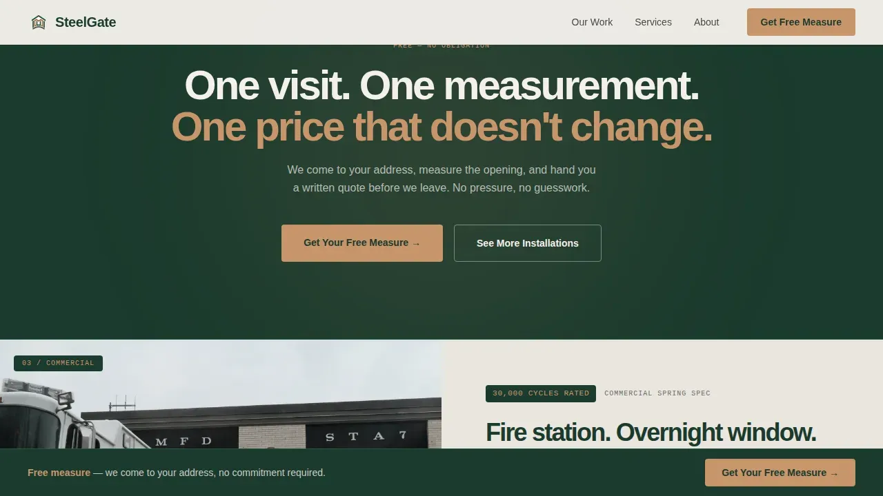 Custom Garage Door Landing Page Template