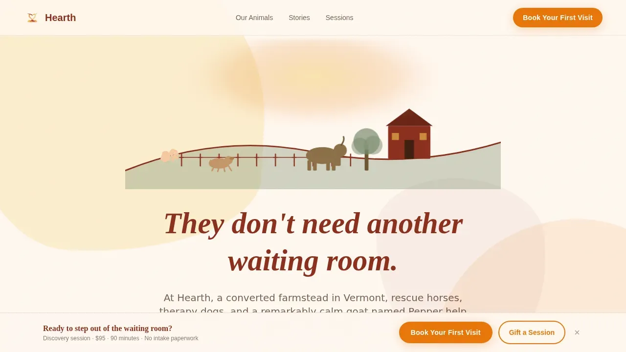 Therapeutic Equine Center Landing Page Template