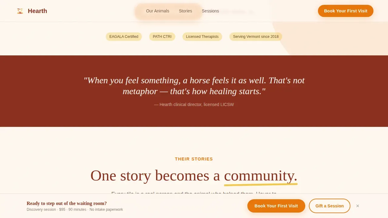 Therapeutic Equine Center Landing Page Template