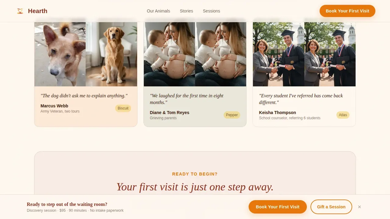 Therapeutic Equine Center Landing Page Template