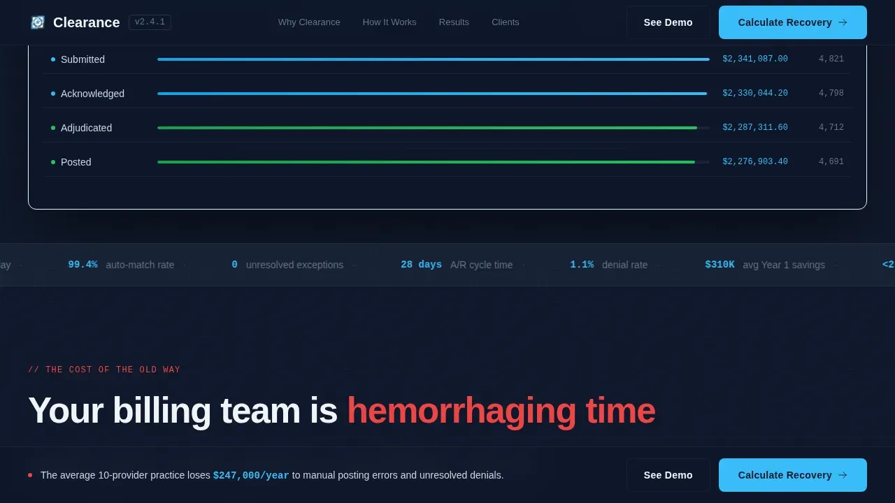 Healthcare Billing Platform Landing Page Template
